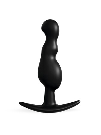 Черная анальная фигурная втулка - 11,5 см.